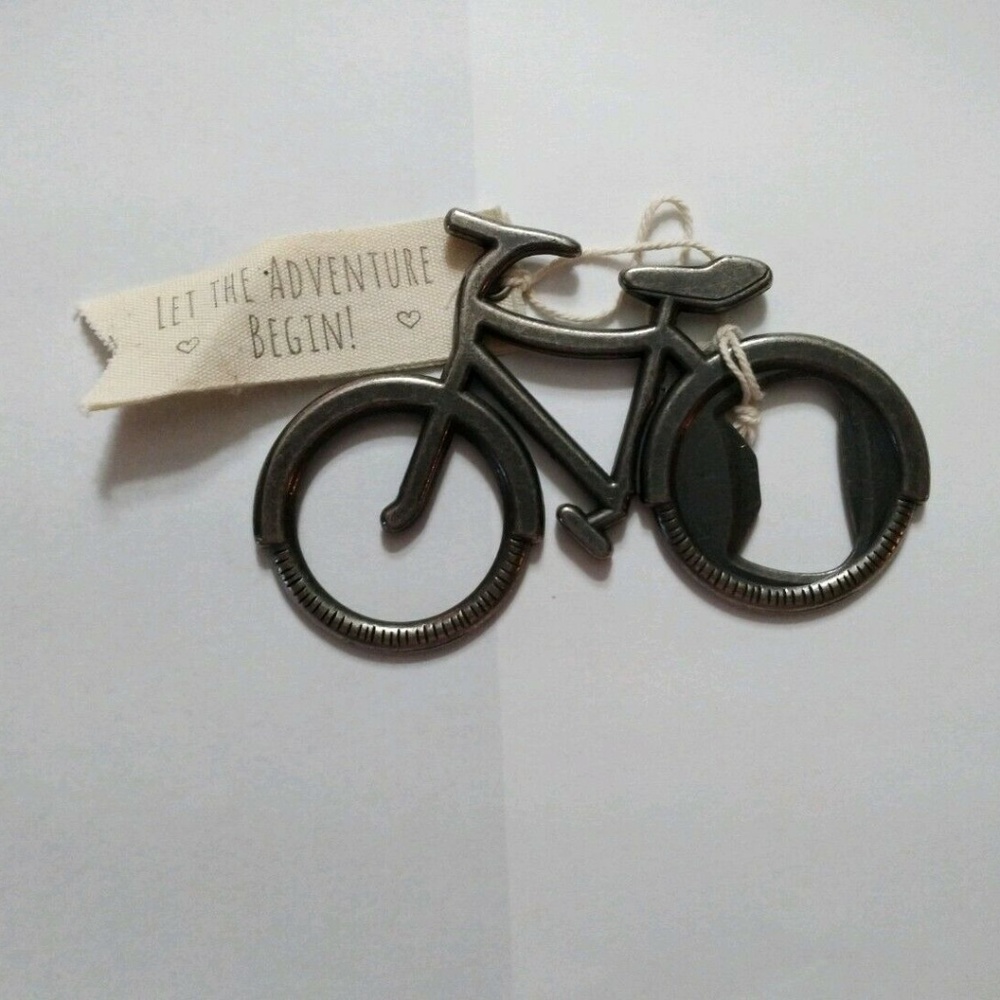 Bicycle design pewter bottle opener NWT